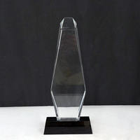 Plaques de récompense en cristal personnalisées, récompenses en verre cristal en forme de tour de diamant avec base transparente