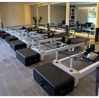 Machine de Pilates Reformer portable en aluminium blanc, pliable et compacte, pour la maison et la salle de sport