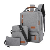 Ensemble de 3 sacs à dos pour ordinateur portable rouge, nouveau sac à dos scolaire et de voyage avec sac bandoulière et pochette, sac à dos professionnel pour ordinateur pour hommes et femmes