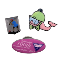 Badges personnalisés professionnels modernes et économiques pour la publicité d'entreprise, en acier inoxydable argenté, imprimés offset
