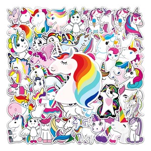 50 PCS wasserdichte Cartoon Einhorn Aufkleber Kinder Graffiti niedlichen Einhorn Wasser flasche Gepäck Gitarre ästhetische Aufkleber für Kinder - Product Image 1
