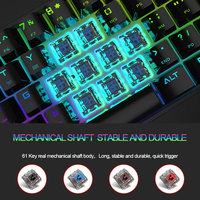 Kablosuz Klavye Laptop Notebook PC BT USB Nirkabel RGB Gaming DK61 Mekanik 60% Keyboard untuk Ponsel Android