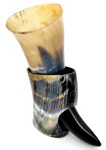 Viking Valknut Drinking Horn with Stand Royal <b>Cup</b> <b>Set</b> Genuine Handcrafted Drinking Tankard Viking Horn for Mead Ale And Beer - Product Image 2