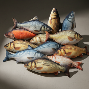 Realistic 3D Fish Plush Toy Simulation Carp Salmon Pillow Soft Stuffed Animal Cat Kicker Interactive Pet Supplies Funny Gift - Product Image 1