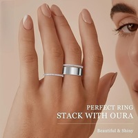 CAIOOCHE Großhandel Luxuriöse Edelstahl Breite Ringe Mode Vergoldete Zirkon Dreifach Oura Ringe Damenschmuck