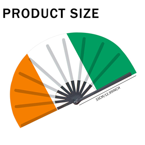 Abanicos Plegables de Bambú con la Bandera de Costa de Marfil al por Mayor, Abanico de Mano para Carnaval, Boda, Festival, Fiesta, Agencia de Viajes - Product Image 2