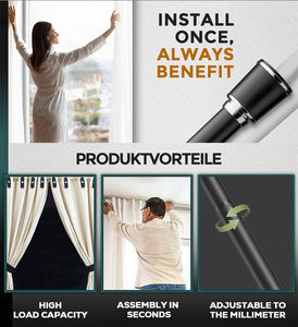 ARODDY-Barres <span class=keywords><strong>de</strong></span> douche extensibles en fer <span class=keywords><strong>de</strong></span> 1.1 à 1.9 m, tringle à <span class=keywords><strong>rideau</strong></span> télescopique en acier, tringle à <span class=keywords><strong>rideau</strong></span> réglable sans perçage - Product Image 6