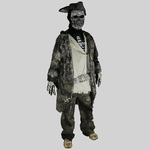 Máscara de Esqueleto y <span class=keywords><strong>Mono</strong></span> de Demonio Gritando para Fiesta de Halloween, Cumpleaños, Navidad, con Diseño de Calavera Blanca y <span class=keywords><strong>Negra</strong></span>, Ideal para Cosplay y Escenario - Product Image 4