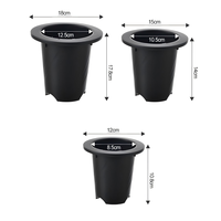 Pot de fleurs en plastique multi-spécifications, surélevé et épaissi, noir et blanc, pour plantes succulentes et vertes, vente en gros