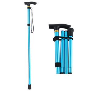Bastón plegable de aluminio de 4 secciones de <span class=keywords><strong>alta</strong></span> calidad bastón ajustable para adultos mayores actividades al aire libre senderismo escalada - Product Image 2