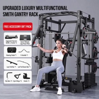 Appareil de musculation multifonctionnel Fitness Smith Machine avec câble croisé, banc pliable en acier pour squats, idéal pour les femmes en salle de sport