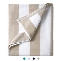 Jacquard Knitted Towels Stripe 100% Cotton Spa Face and Bath Linens Telas De Algodon Towel Luxury Heavy Jacquard Beach Towel