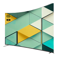 TV LED Lengkung 65 Inci 4K Ultra HD Smart Television Layar Penuh untuk Ruang Tamu Proyek Hotel