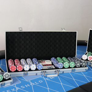 Valise de transport en alliage d'aluminium argenté de haute qualité Grossista, ensemble de valises de <span class=keywords><strong>poker</strong></span>, logo personnalisé, 300 100 200 500 pièces - Product Image 4