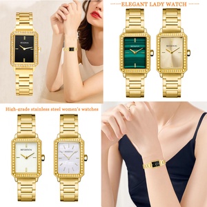 Montre à quartz élégante et luxueuse pour femmes avec cadran carré serti de diamants, logo personnalisé, bracelet en acier inoxydable, nouveau cadeau de bijoux pour femmes - Product Image 5