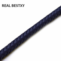 Moda 6mm bileklik için örgülü deri kordon yuvarlak deri halat konu DIY kolye bilezik takı yapımı deri kordonlar yuvarlak bulgular