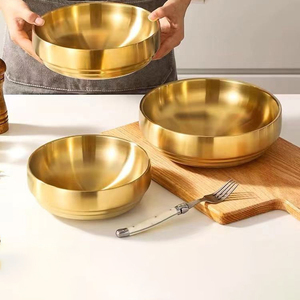 Taça Reman de qualidade alimentar Taça de salada de mistura para hotel em aço inoxidável - Product Image 2