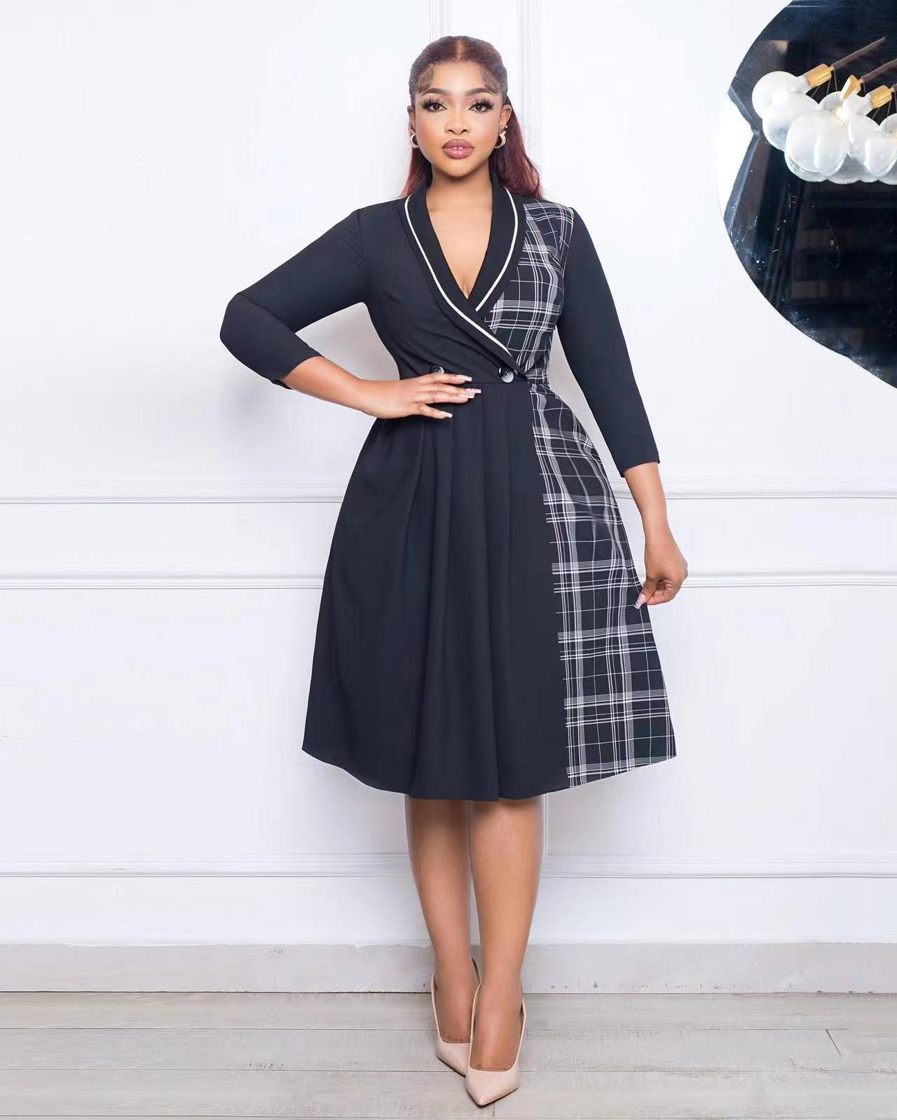 Lady Elegant Plus Size Career Official Dresses for Ladies Women Office Wear Business  Dress Women Formal Work Dress| Alibaba.com