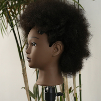 Tête de poupée professionnelle de collège tête d'entraînement de coiffure de cheveux humains tête de Mannequin Afro avec des cheveux naturels