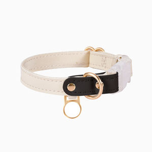 Collar de seguridad ajustable de cuero ecológico con placa de identificación, accesorios personalizados con logotipo propio - Product Image 6