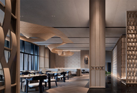 Modernes Massivholz-Restaurant-Buffettisch-Set Maßgefertigte Hotel-Esszimmerstühle Gastronomie-Möbel Projektqualität