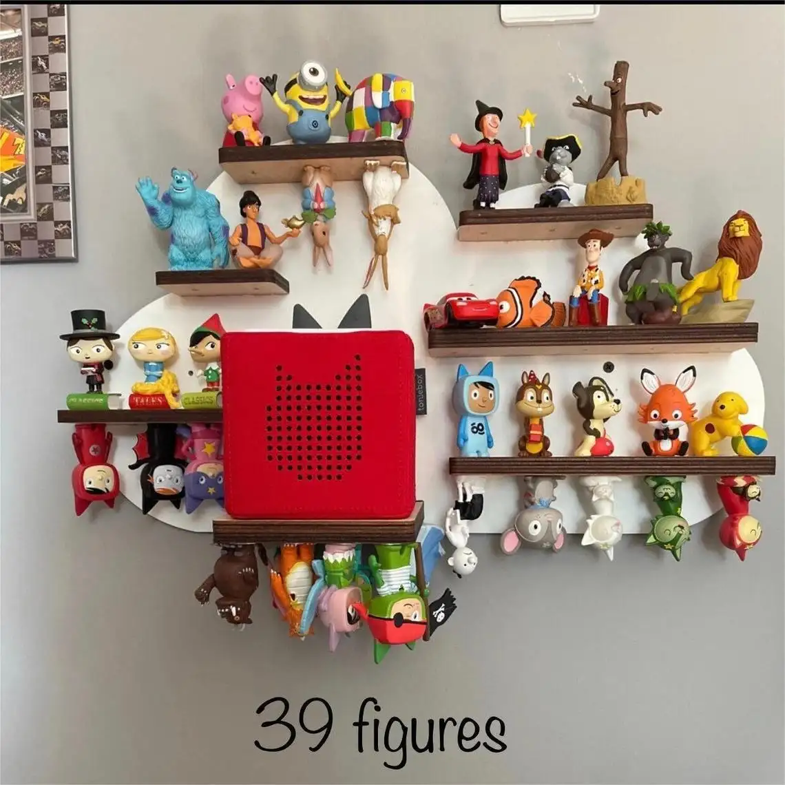 Kids Nursery Furniture Magnetic Wooden Toy Toniebox Cloud Display Storage Stand Shelf