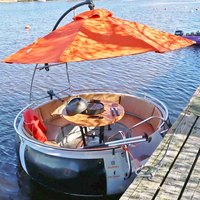 Moteur Électrique Solaire Bbq Fabricants de Bateau Barbecue Donut Bateau Donut Ponton Vert d'Eau Barbecue Rond Bateau Barbecue