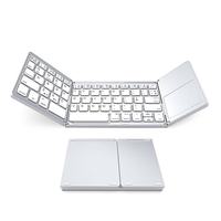 Teclado Inalámbrico BT Mini Plegable Triple de Fábrica China con Panel Táctil para Windows, Android, iOS, Tablet, PC, Teléfono Inteligente