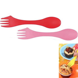 Bán sỉ ngoài trời đa chức năng cắm trại <span class=keywords><strong>Flatware</strong></span> đầy màu sắc 3 trong 1 nhựa sporks muỗng nĩa muỗng dao đồ dùng - Product Image 4