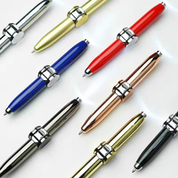 Stylo rotatif anti-stress LED fantaisie, papeterie, métal, bille rotative, gyroscope, stylo anti-stress