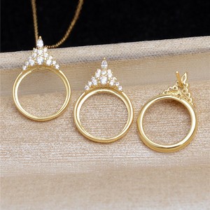 Tomabei S925 Plata Triángulo Hielo Nieve Mármol Colgante con Pendientes de Muñeco de Nieve 12.7mm Perlas Set de Fornituras de Joyería para Hacer Collares - Product Image 5