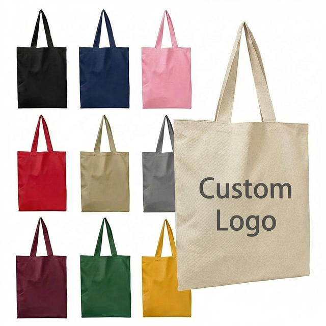 Wholesale Promotional Tote Bags Full Printing Custom Logo Custom Color Fashion Style Reusable Beach Gift Cotton Canvas Grocery