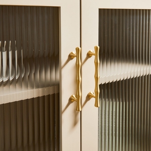 Brass Bamboo Shape Wardrobe Door Handles American Modern Minimalist Luxury <strong>Gold</strong> <strong>Drawer</strong> <strong>Pulls</strong> for Cabinet and Wine Cellar - Product Image 4