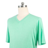 T-shirts pour hommes en laine mérinos mélangée de haute qualité, col en V, manches courtes, personnalisés Solarwool pour l'été