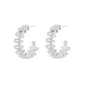 Amy Amy <b>Cuff</b> <b>Earrings</b> <b>Silver</b> Plated Zircon PE2685 Women's Party Jewelry Trendy Fashion - Product Image 3