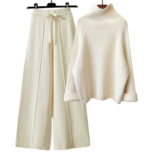 2025 nuovo maglione in maglia autunno/inverno e pantaloni larghi in maglia Set da donna - Product Image 3