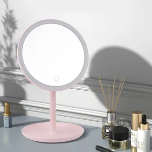 Top Seller Magnifying Desktop Table Top Cute Makeup Mirror Led Light 2023 Hello Kitty Mirror For Makeup With Storage