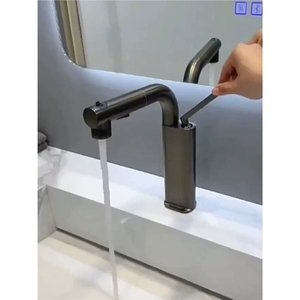 <span class=keywords><strong>Rubinetto</strong></span> Verde Estraibile <span class=keywords><strong>per</strong></span> Lavabo <span class=keywords><strong>Bagno</strong></span>, Miscelatore Acqua Calda e Fredda <span class=keywords><strong>con</strong></span> Funzione di Sollevamento - Product Image 4