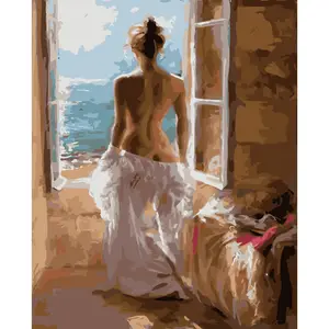 Hot Selling DIY Painting Kit Wall Home Decor for Adults Living Naked Woman and Sun Aesthetic By Numbers