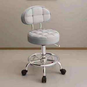 Wholesale Adjustable Hydraulic Round Roller Pedicure Stool Chair With Wheels Beauty Salon Technician Massage <b>Table</b> Living Room - Product Image 4