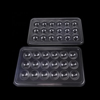 Vente en gros de barquettes en plastique transparent pour truffes au chocolat à 18 trous, emballage en blister, boîte transparente pour bonbons