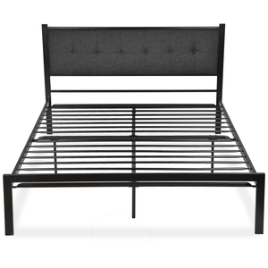 Đồ Nội Thất Phòng Ngủ Khung Giường Kim Loại Cấu Trúc Chắc Chắn Của Nhà Sản Xuất Trung Quốc Đế Giường Bằng Sắt Rèn Có Nút Đầu Giường - Product Image 1