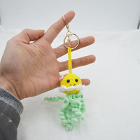 Kit de ganchillo artesanal al por mayor para llavero de pulpo, adorno de peluche tejido, llavero de hilo, adornos de animales de peluche colgantes