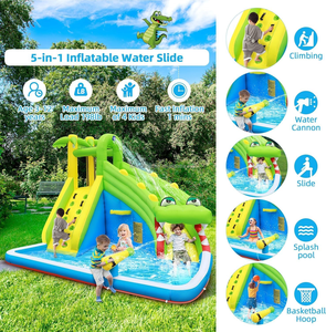 Toboggan aquatique gonflable personnalisé le plus vendu, toboggan aquatique familial extérieur avec château gonflable et piscine, adapté aux enfants - Product Image 5