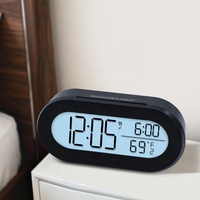 Jam Alarm Digital ABS Pintar dengan Fungsi Kalender dan Snooze, Bertenaga Baterai untuk Kantor, Dapur, Dekorasi Rumah - Desain Modern