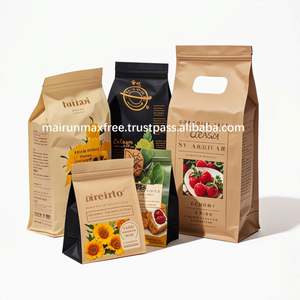 Sacs d'emballage personnalisés à fond plat avec fermeture à huit côtés, anti-humidité, en PET, avec valve et fermeture éclair, pour grains de café et aliments pour animaux de compagnie, disponibles en 125G, 250G, 500G, 1Kg - Product Image 2