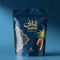 Sachets Doypack personnalisés imprimés avec fermeture éclair métallisée à film apparent et joint durable pour le stockage de dattes en Arabie Saoudite