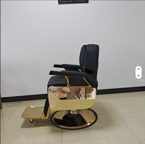 Fauteuil de Barbier Blanc Moderne de Luxe en Fer et Cuir, Mobilier de Salon Style Antique Vintage pour Salon de Coiffure et Salon de Manucure - Product Image 6