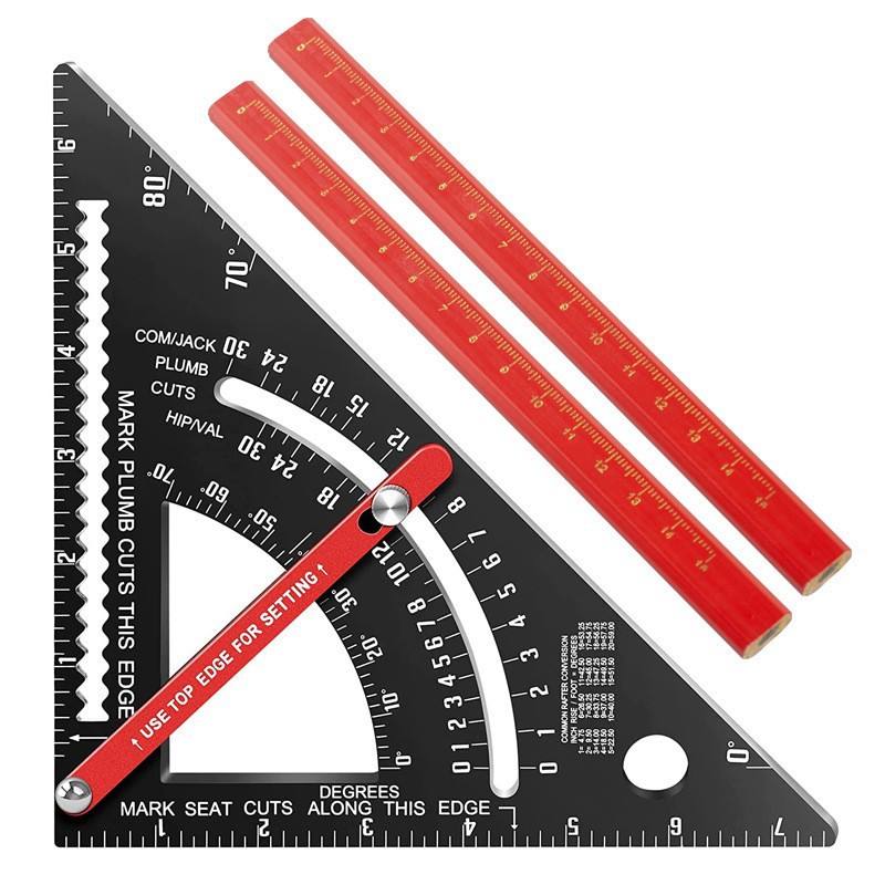 (7-inch Imperial Measuring Ruler + 2 Octagonal Car