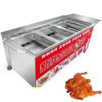 Four à rôtir rotatif automatique pour poulet au charbon de bois et canard au gaz Machine à rôtir élégante pour griller le poulet